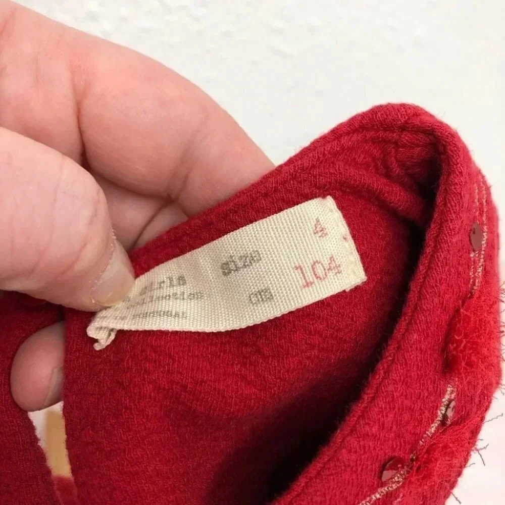 Zara Girls‎ red dress size 4 years